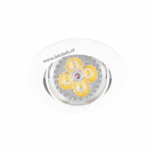 LED spot WIT kantelbaar GU10 4Watt rond dimbaar