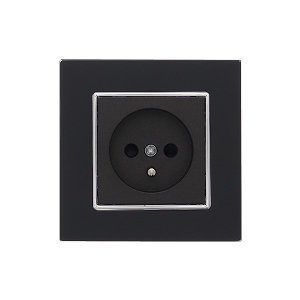 Belgisch stopcontact Nero Deluxe Glas zwart