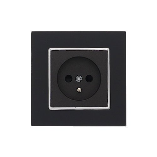Belgisch stopcontact Nero Deluxe Glas zwart
