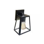 Wandlamp LED glas-metaal ZWART 220Volt IP44 dag-nacht sensor