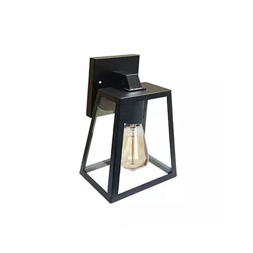 Wandlamp LED glas-metaal ZWART 220Volt IP44 dag-nacht sensor