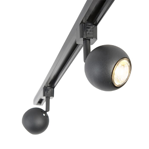 Jesse LED railverlichting 1-fase met 3 spots ZWART IP20