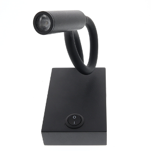 Leo LED design nachtlamp 3Watt ZWART IP20 met USB