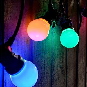 LED Prikkabel - IP65 Lichtsnoer Buiten - Light String - inclusief gekleurde E27 lampen
