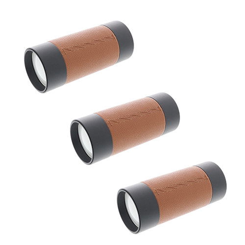 Set 3x Uniq plafondspot bruin leder – zwart dimbaar