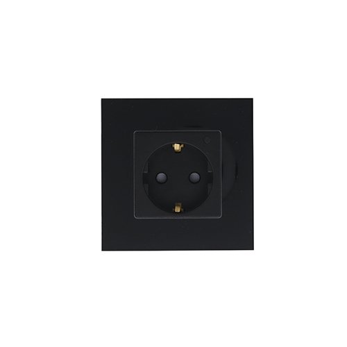 Novo Smart zwart-glas stopcontact compleet