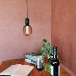 LED hanglamp E27 3.5Watt dimbaar globe 110mm zwart-amber