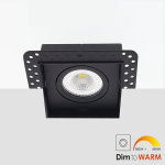 Bella Ondiepe LED trimless spot kantelbaar 7Watt vierkant ZWART IP65 dimbaar - dim to warm – interne driver