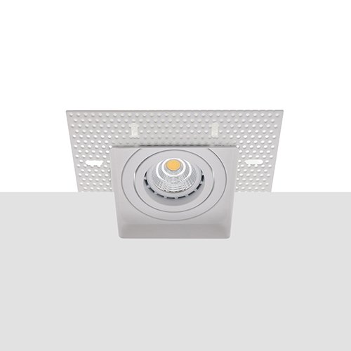 LED trimless spot kantelbaar GU10 COB 6Watt vierkant WIT dimbaar
