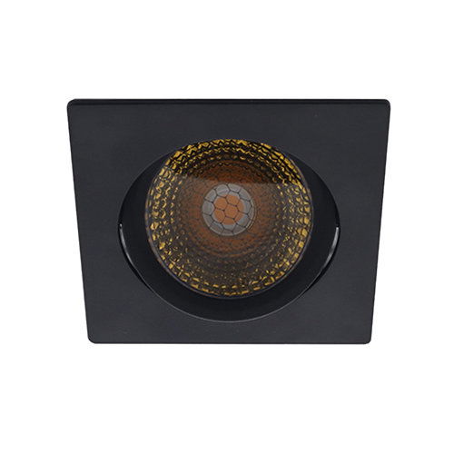 Bella LED spot kantelbaar 5Watt vierkant ZWART GOUD IP65 dimbaar