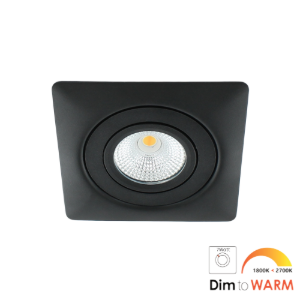 LED spot XL kantelbaar 7Watt vierkant ZWART IP65 dimbaar – dim to warm