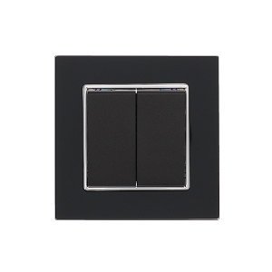 Serie schakelaar Nero Deluxe Glas zwart