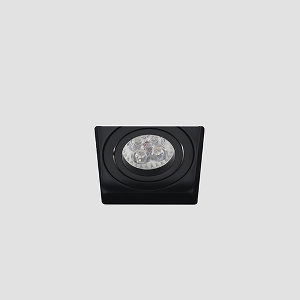 LED trimless spot GU10 4Watt vierkant ZWART dimbaar