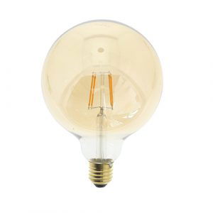LED filament E27 6Watt dimbaar globe 125mm Amber