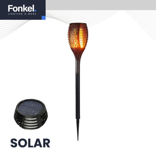 LED Solar tuinfakkel zonne-energie ZWART IP44