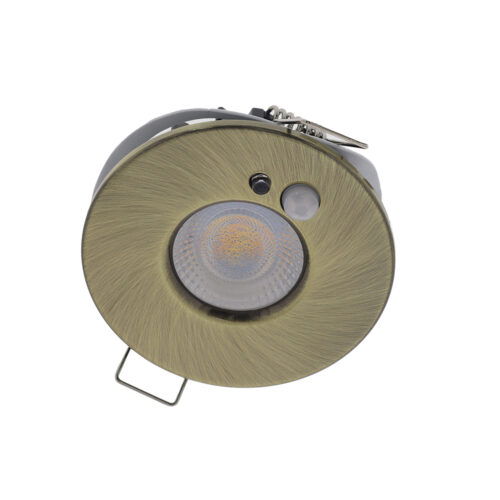 LED PIR inbouwspot IP65 waterdicht met bewegings sensor 6Watt rond BRONS ANTIEK én dimbaar