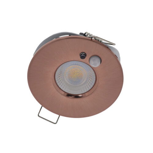 LED PIR inbouwspot IP65 waterdicht met bewegings sensor 6Watt rond KOPER én dimbaar