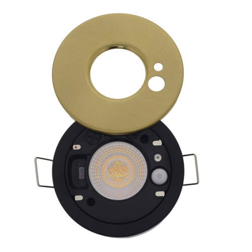 LED PIR inbouwspot IP65 waterdicht met bewegings sensor 6Watt rond MESSING én dimbaar